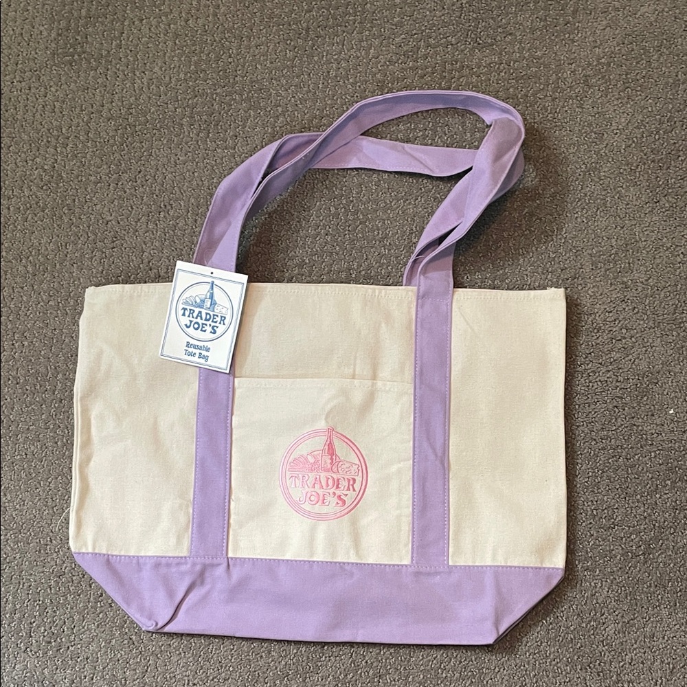 Trader Joe’s Large Lavender Canvas Tote Bag